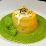 Tortino di patate e bietole con salsa di porri e pecorino